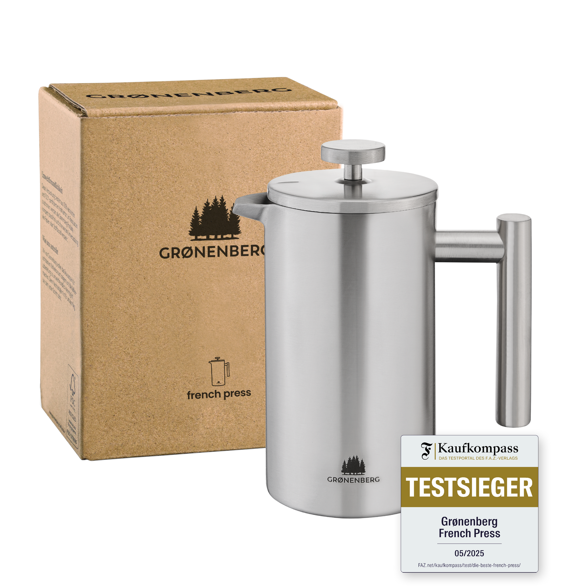 Edelstahl French Press 0,6 Liter inkl. Ersatz-Filter
