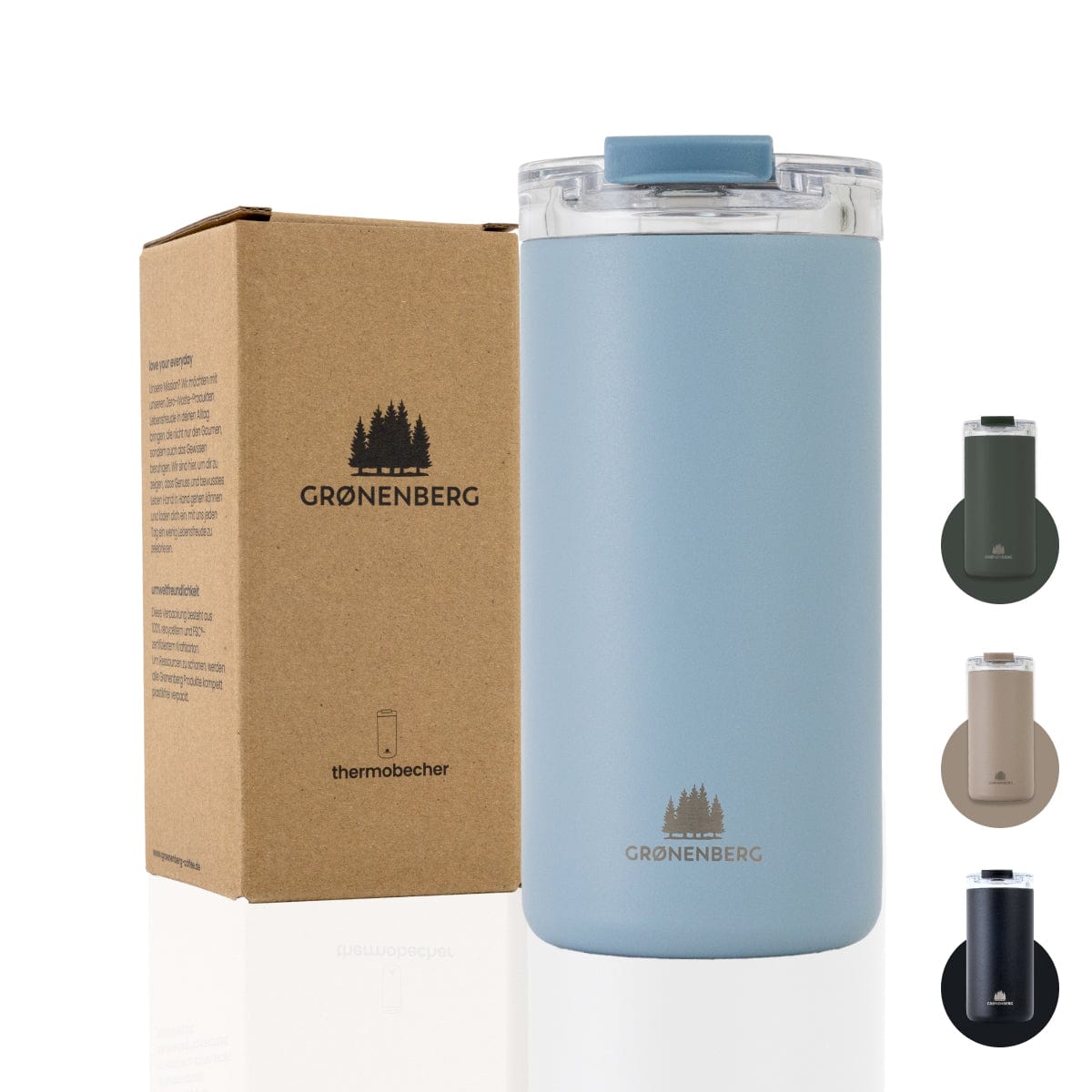 Grønenberg Thermobecher 473ml | Kaffeebecher to go aus recyceltem Edelstahl | 100% Auslaufsicher