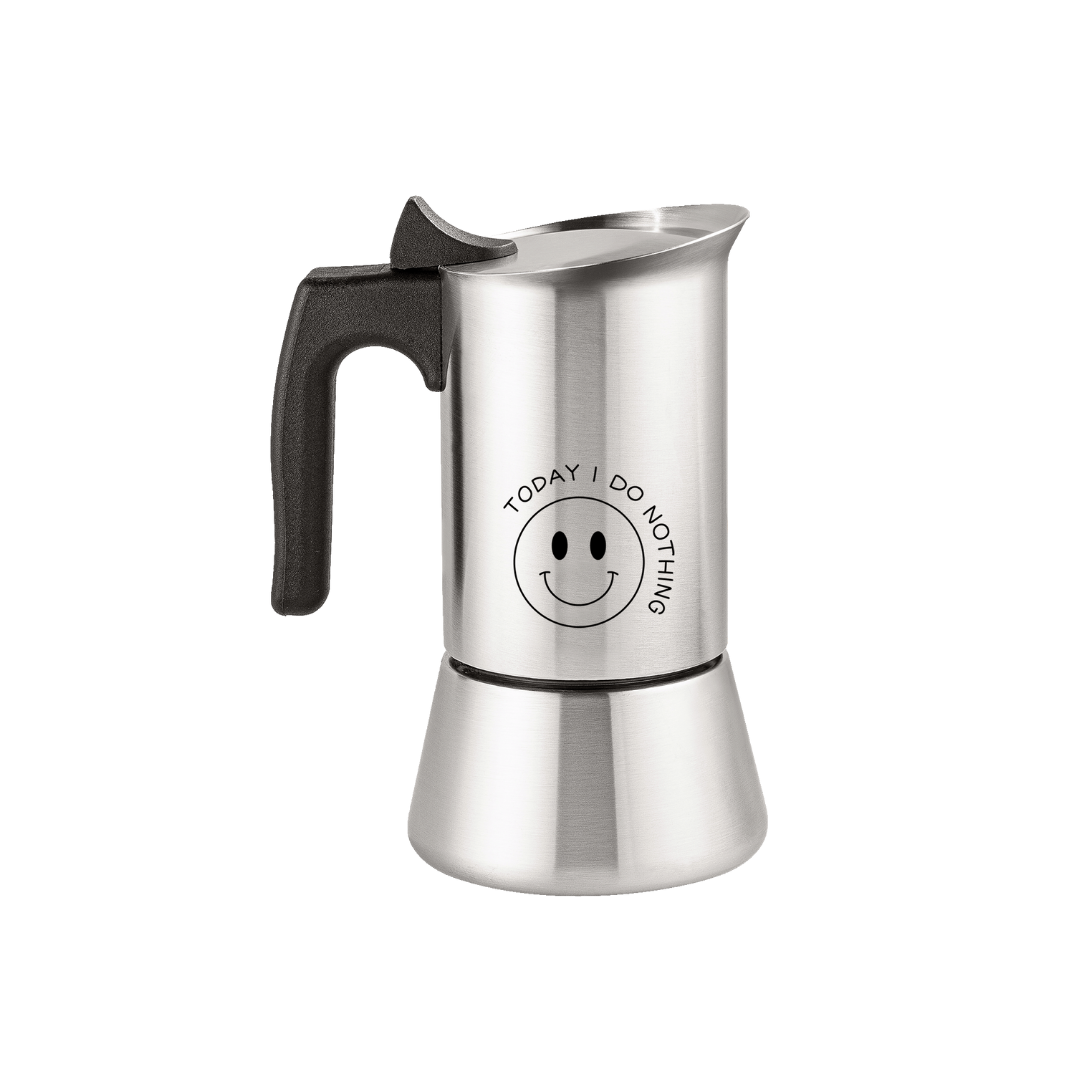 Edelstahl Espressokocher 1 - 2 Tassen (100 ml) | Mit und ohne Motiv